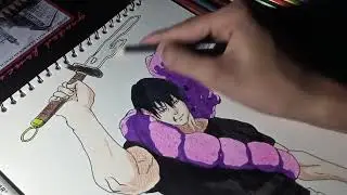 Coloring tricks for beginners | Toji drawing |  Coloring toji fushiguru easy | Toji drawing easy |
