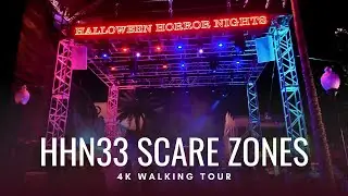HHN 33 Scare Zone Walkthrough | Halloween Horror Nights 2024 4K POV