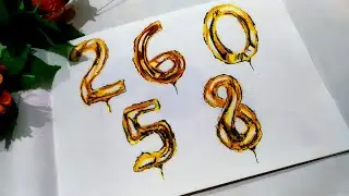 HOW TO DRAW GOLD FOIL BALLOONS /Using markers and colouring pencils/Numbers foil drawing