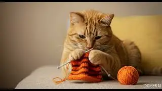 Ginger Cat Knits a Cozy Sweater 🧶🐱 | Whimsical Pixar-Style Short#PixarStyle #WhimsicalVibes #CuteCat