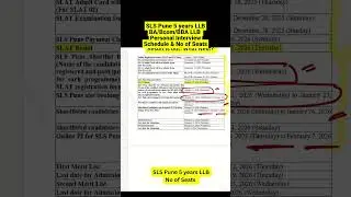 SLS Pune 5 years LLB Personal Interview Schedule, No of Seats, PI Objective