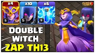 Th13 Double Witch Zap Smash | Th13 Super Witch Attack | Best Th13 Witch Attack in Coc