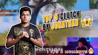 🔥 Jonathan top 5 ( 1v4 Clutch ) Moments | 😱Jonathan's agressive clutches | #bgmi #pubg #jonathan