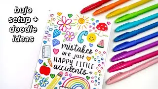 starting my bullet journal + doodle with me!!🩷🌈✨ | (setting up the first page of my journal)