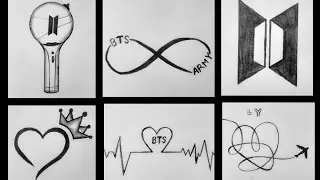 BTS ARMY BOMB DRAWING / BTS TATTOO DRAWING / BTS ARMY DRAWING EASY FOR BEGINNERS / PENCIL DRAWING