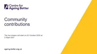 Community contributions: Healthy ageing webinars