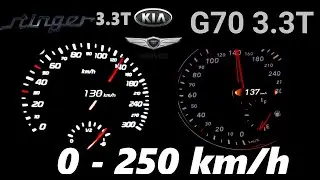 ⚡ Genesis G70 3.3T (370 HP) vs Kia Stinger GT (370 HP) &ndash; Twin-Turbo Drag Race 0 - 250 km/h