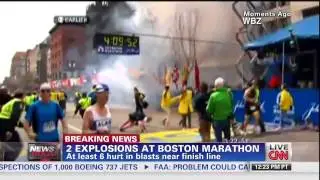 Момент взрыва в Бостоне - Boston Marathon Explosion - CNN 15.04.2013