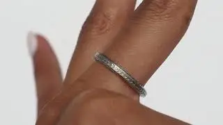 Circa 1930s Art Deco 18k White Gold Wedding Band-VEG#1249