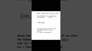 ICSE Computer Year 2017 size of Data type | #shots #youtubeshorts #youtube #sort #java