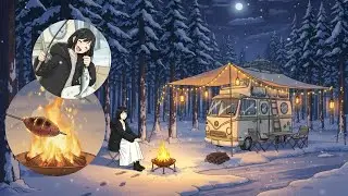 Anime Girl Solo Camping | Go Fishing & Roasted Sweet Potato & ASMR | Ghibli-style Video EP4