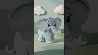 Elephant | Gentle Animal Learning #watercolor  #kidseducation #montessorikids #shortsforkids