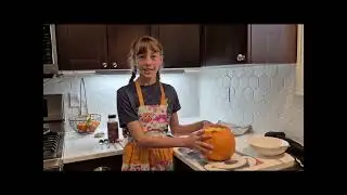 Cook with Me - Roasting Pumpkin Seeds  #cook #recipe #kidchef #pumpkin #fallrecipes #autumn