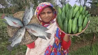 Farm Fresh Pointed Gourd With Fresh Tilapia Fish Recipe - Healthy Village Cooking Potoler Jhol Curry