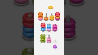 Hoop Stack / Color Sort 3D lvl 36 #shorts #relaxinggames #games #hoopstack #colorsorting