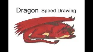 Dragon (Sleeping) Time-lapse / Speed Drawing