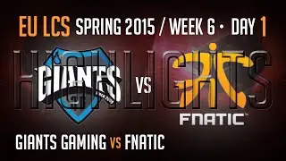 Giants vs Fnatic Highlights | Week 6 Day 1 S5 EU LCS Spring 2015 | CIA vs FNC W6D1 G1