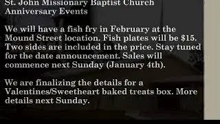 St. John Missionary Baptist Church | January 11