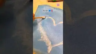 Easy &ldquo;Allah &ldquo;name painting on aesthetic clouds background #art #shorts #artshorts