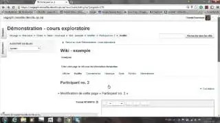 Wiki collaboratif dans Moodle