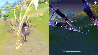 Raiden's Elemental Burst & Normal Attack Comparison -- Genshin Impact