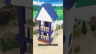 how to make a two floor  Mini house #minibuildings #miniature #miniaturehouses #miniatureroom