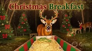 Christmas Breakfast at the Feeding Trough: Live Whitetail Deer Action