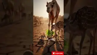 The camal and bird saves the neem tree from drying #seed #ai #animals #tree