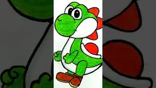 How to draw Yoshi / step by step /Cartoon Super Mario Bros /Easy drawing /cartoon character / short