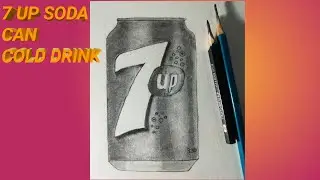 how to draw 7 up soda can | how to draw a can of soda step by step | 7 up cold drink drawing tutoria