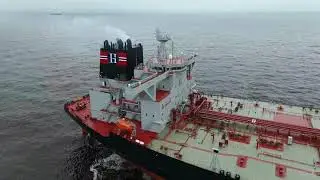 HUNTER VLCC on board. VLCC Tanker. Mega VLCC. drone video