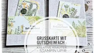 Gru&szlig;karte mit Gutscheintasche - Kreative Kr&auml;uter von Stampin`Up!&reg;