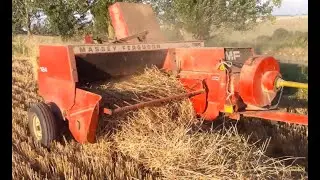 On met en route la Massey Ferguson 124 pour  50 bottes de paille!