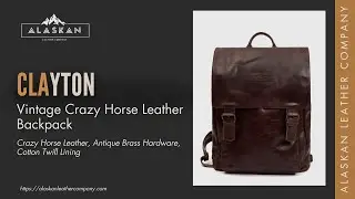 Clayton Vintage Crazy Horse Leather Backpack | In Action