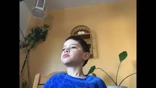 Eating eggs and showing gingerbread house with a hole in the roof