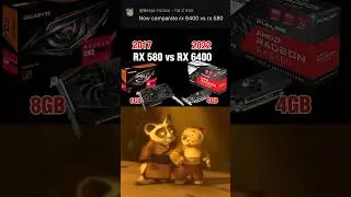 Rx 580 or RX 6400 ? 185w vs 55w 2022vs 2027  8gb vs 4gb #gpu #pcgamer #gaming #amd #fyp