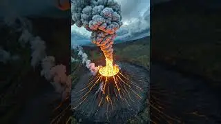 Realistic 3D Volcanic Eruption with Smoke in the Sky | Trending Volcanic Animation 2025