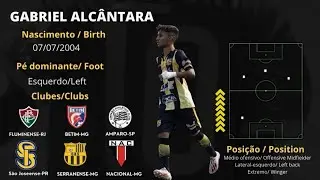 Gabriel Alc&acirc;ntara - Lateral esquerdo/M&eacute;dio ofensivo/Extremo  - Left Back/Offensive Midfielder/Winger