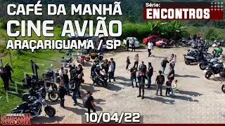 Encontro de Moto e Caf&eacute; da manh&atilde; no Cine Avi&atilde;o na pra&ccedil;a Santos Dumont em Ara&ccedil;ariguama - SP