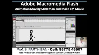 Adobe Macromedia Flash Animation Moving Stick Man and Make EM Movie