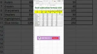 Excel subtraction formula trick | How to subtract in Excel #excel #microsoftexcel
