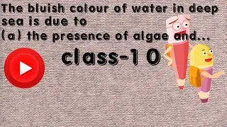 The bluish colour of water in deep sea is due to (a) the presence of algae and