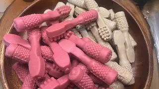 Treats in a shape of toothbrush | strawberry and milk| packing