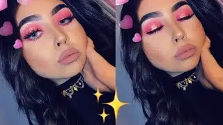 Pink Glitter Halo Eye Makeup Tutorial
