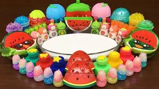 Mixing Random into GLOSSY Slime ! Satisfying Slime Video #312