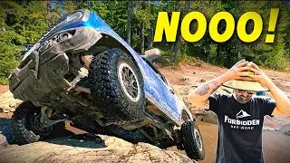 Он чуть не перевернул свой новенький Bronco! (Удержался на скалодроме)