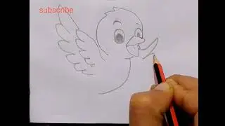 How to draw sparrow drawing/pencil art drawing.