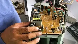 HP LaserJet P1007 NO Power Problem Fix Power Supply Repair and Disassemble HP LaserJet P1007 Printer