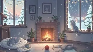 Cozy Winter Lullaby ❄️ Soft Piano & Fireplace for Peaceful Sleep and Sweet Dreams