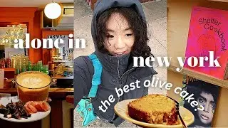 nyc vlog: spending a day alone in the city, cafes, book stores, and homecooking ☕️📖🍳